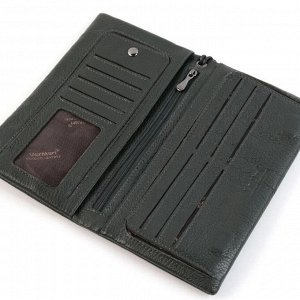 Большой женский мягкий кожаный кошелек-клатч на магнитных кнопках VerMari 3898-1806 Грин