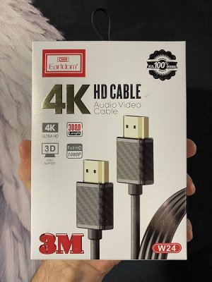 Кабель c HDMI на HDMI Earldom W24 3M version 1.4V