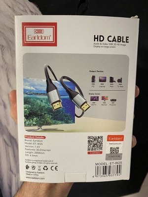 Кабель c HDMI на HDMI Earldom W25 2M version 1.4V