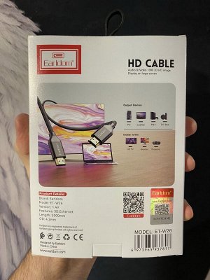 Кабель c HDMI на HDMI Earldom W26 2M version 1.4V