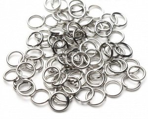 Набор соединительных колец для бижутерии серебро 6мм 3г