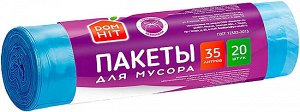 Пакеты для мусора с завязками «DOMHIT» 35л, 20 шт, 160 г