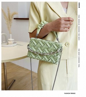 Плетенная женская сумка через плечо, жесткий каркас, текстиль