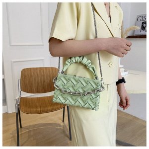 Плетенная женская сумка через плечо, жесткий каркас, текстиль