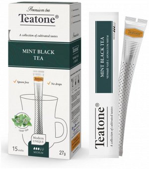 Чай Teaton с мятой, черный 15 стиков х 1,8гр