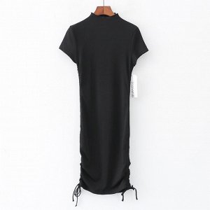 Женское трикотажное платье черного цвета