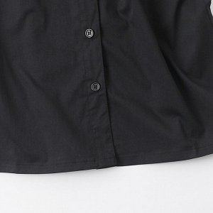 Женская рубашка с коротким рукавом, черного цвета