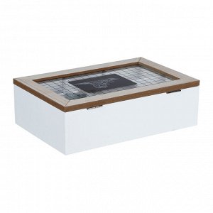 Коробка  деревянная для чая с 6 отделениями, МДФ, 23х15х7 см