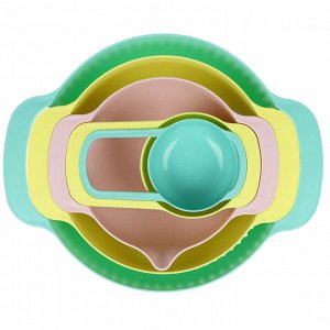 Набор для кухни 5 в 1 (миска 1,2л, дуршлаг 22см, миска 0,8л, мерные ложки 0,25л, 0,125л), пластик