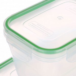 Набор контейнеров для продуктов герметичных с защелками 2шт (0,77л; 1,47л), пластик