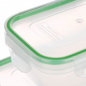 Набор контейнеров для продуктов герметичных с защелками 3шт (0,47л; 1л; 1,47л), пластик