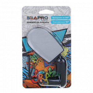 SILAPRO Зеркало велосипедное с креплением на рукоять 360 градусов, 13х4см, ABS