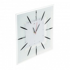 Часы настенные квадрат 35х35см, корпус белый "Абстракция", арт. 3636-003