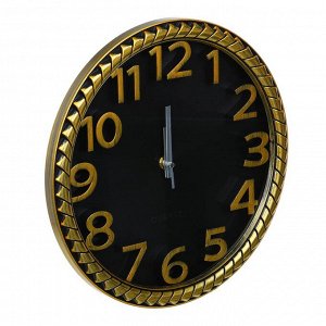 Часы настенные, пластик, d28,5 см, окантовка золото, ЧН-13