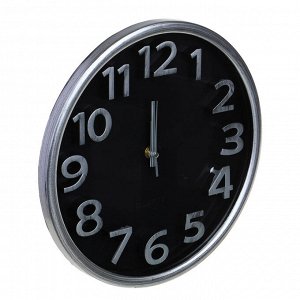 LADECOR Часы настенные, пластик, d28,5 см, окантовка серебро, ЧН-14