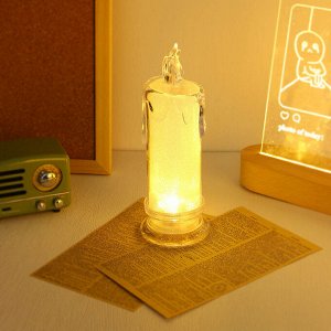 Светильник в виде свечи, пластик, 18,3x6,3 см, 3xAG10, арт.2