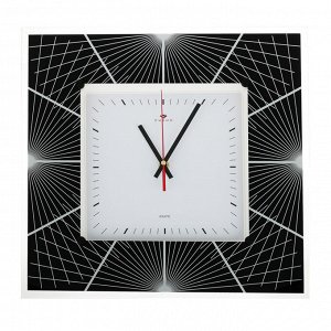 Часы настенные квадрат 35х35см, корпус белый "Геометрия 1", арт. 3636-001