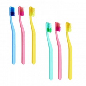 Набор зубных щеток 3шт, пластик, средняя жесткость, индекс 5, степень 6