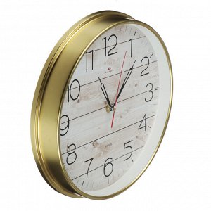 Часы настенные круг d29см, корпус золотой "Эко", 2940-005