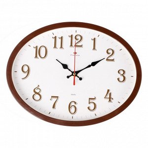 Часы настенные овал 22,5х29см, корпус коричневый "Классика", пластик, 1xАА, арт.2720-109
