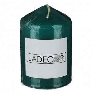 LADECOR Свеча пеньковая, 7х10 см, парафин, цвет зеленый