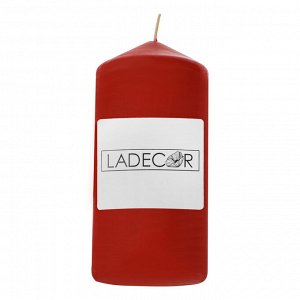 LADECOR Свеча пеньковая, 7х15 см, парафин, цвет красный