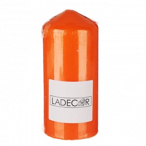 LADECOR Свеча пеньковая, 7х15 см, парафин, цвет оранжевый