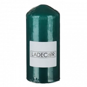 LADECOR Свеча пеньковая, 7х15 см, парафин, цвет зеленый