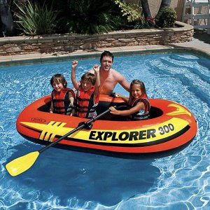 INTEX Лодка надувная Explorer 300, 211x117x41см, до 186кг насос/весла от 6 лет, 58332NP
