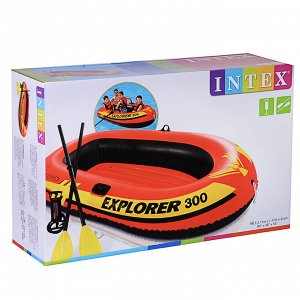 INTEX Лодка надувная Explorer 300, 211x117x41см, до 186кг насос/весла от 6 лет, 58332NP