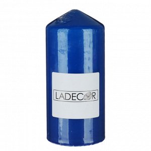 LADECOR Свеча пеньковая, 7х15 см, парафин, цвет синий