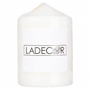 LADECOR Свеча пеньковая, 7х10 см, парафин, цвет белый