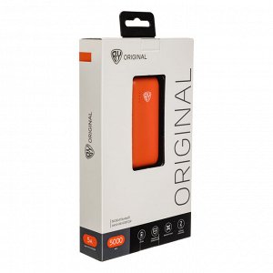 BY Аккумулятор мобильный Мини, 5000мАч, USB/Type-C, Быстрая зарядка QC3.0+PD, 5A, оранжевый