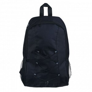 Рюкзак универсальный 40x35x11см, 1 отделение на молнии, 2 бок.кармана, шнуровка - утяжка, ПЭ, черный