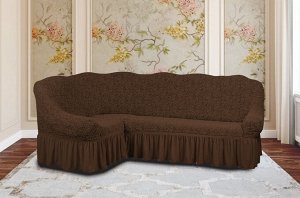 Чехол для углового дивана Zavanna цвет: шоколадный (300 см)