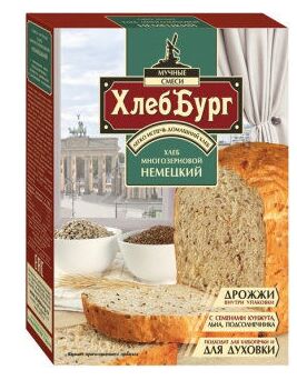 Смесь мучная ХЛЕБ Многозерновой НЕМЕЦКИЙ ТМ Хлеббург, 400г, (1х6), (# 20), Россия (шк4406)