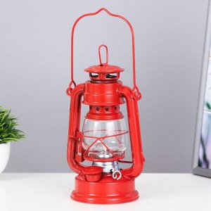 Керосиновая лампа декоративная красный 9.5x12.5x19 см