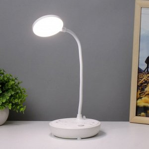 Настольная лампа "Универсал" LED 5Вт 3000К 2 розетки 2хUSB2.0 белый 13х13х37см