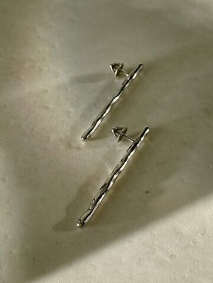 Серебряные серьги-пусеты палочки «Слияние»