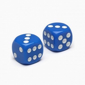 Кубики игральные "Время игры", 1.6 х 1.6 см, набор 2 шт, синие