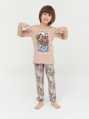 Пижама детская с брюками длинный рукав с принтом МЕДОК