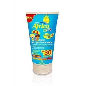 Африка кидс крем солнцезащитный spf30 150мл на суше и на море д/чувствит кожи (410)