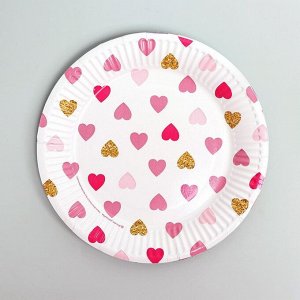 Набор бумажной посуды «Сердца»