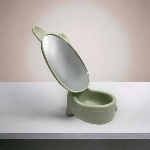Зеркало настольное с органайзером для косметики 15.8 см*17 см (зеленый)