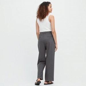 UNIQLO — широкие брюки с вытачками длина 69-71 см - 32 BEIGE ПРОДАМ ИЛИ ОБМЕНЯЮ