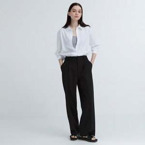 UNIQLO — широкие брюки с вытачками длина 69-71 см - 32 BEIGE ПРОДАМ ИЛИ ОБМЕНЯЮ