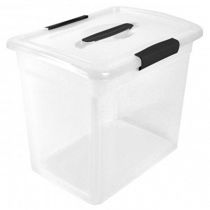 Ящик для хранения, 20 л, с крышкой, пластик, прозрачный кристалл, KEEPLEX Vision, 313 х 370 х 274 мм
