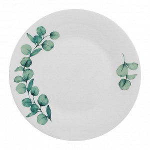 Тарелка десертная, d 20 см, опаловое стекло, плоский край, LEAF