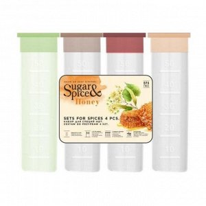 Набор емкостей для специй 4шт, пластик микс, SUGAR&SPICE Honey 1шт