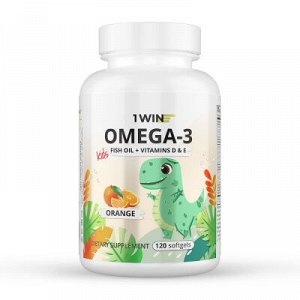 Omega-3 Kids + Vitamins D & E, Детская Омега-3, вкус апельсин